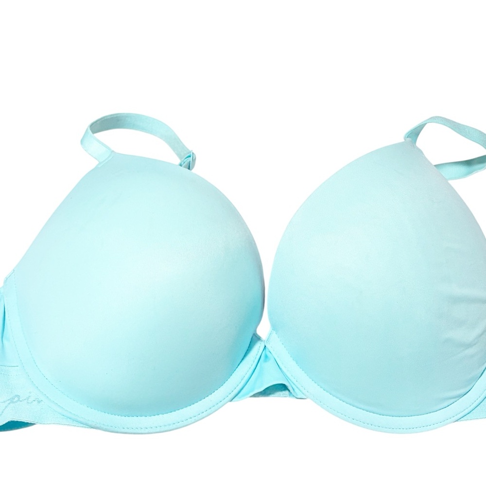 Victorias Secret Pink Light Blue Wear‎ Everywhere Push Up Bra Size 32DD